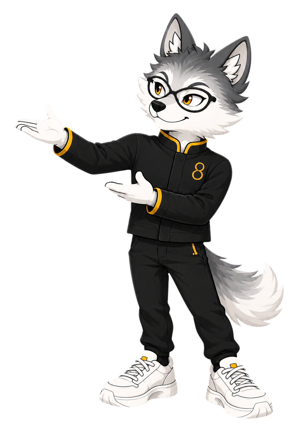 Wolfie presenting Level Eight video editing services